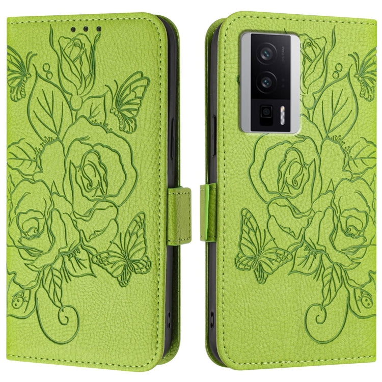 For Redmi K60 / K60 Pro Embossed Rose RFID Anti-theft Leather Phone Case