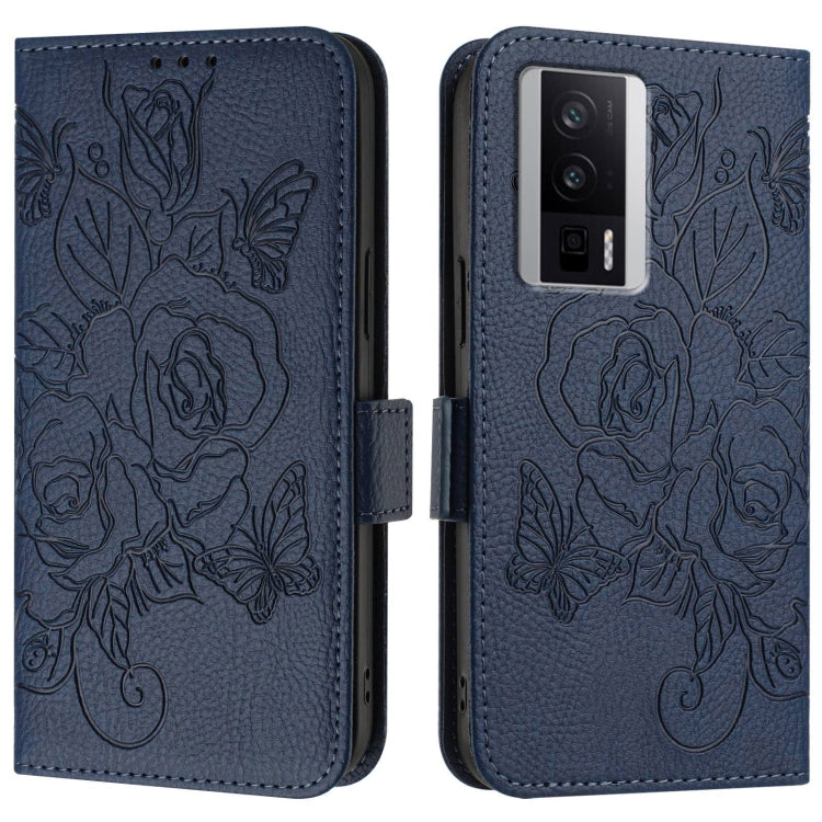 For Redmi K60 / K60 Pro Embossed Rose RFID Anti-theft Leather Phone Case