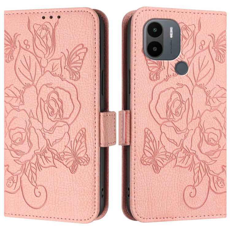For Redmi A2+ / Xiaomi Poco C51 Embossed Rose RFID Anti-theft Leather Phone Case