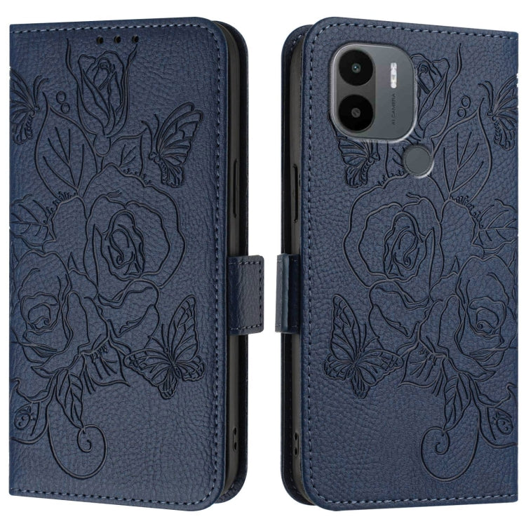 For Redmi A2+ / Xiaomi Poco C51 Embossed Rose RFID Anti-theft Leather Phone Case