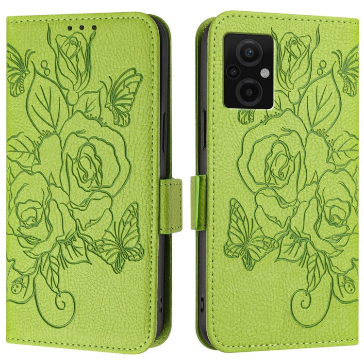 For Redmi Note 11E 5G / Xiaomi Poco M4 Embossed Rose RFID Anti-theft Leather Phone Case