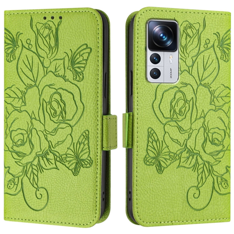 For Redmi K50 Ultra / Xiaomi 12T / 12T Pro Embossed Rose RFID Anti-theft Leather Phone Case