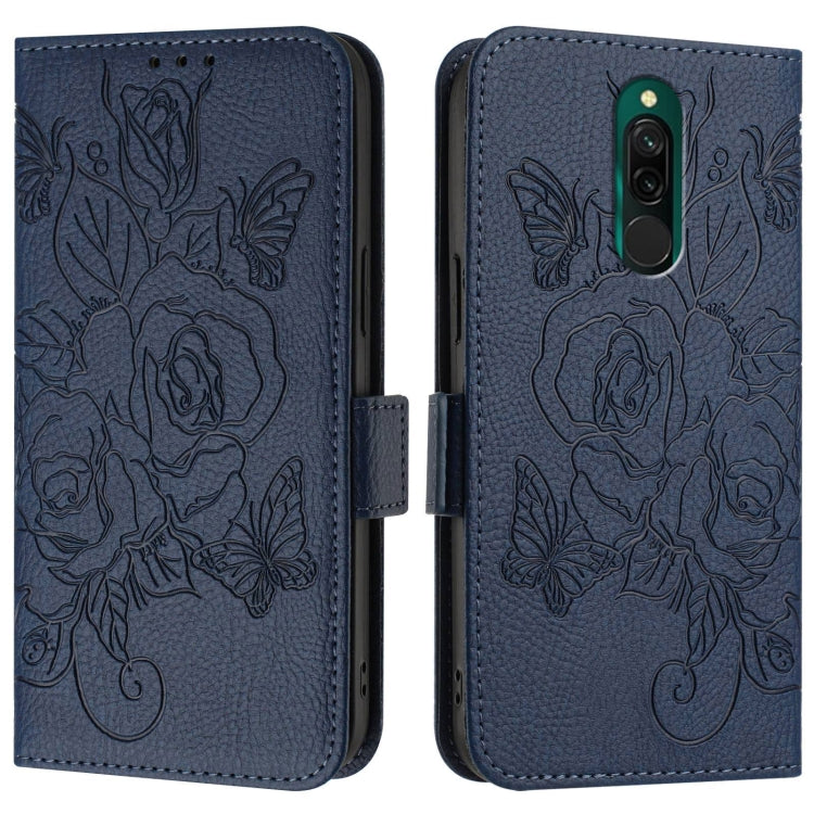 For Redmi 8 Embossed Rose RFID Anti-theft Leather Phone Case