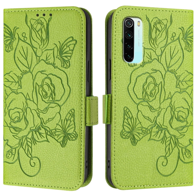 For Redmi Note 8 Embossed Rose RFID Anti-theft Leather Phone Case