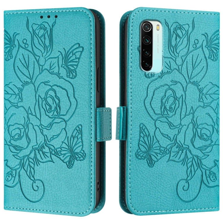 For Redmi Note 8 Embossed Rose RFID Anti-theft Leather Phone Case