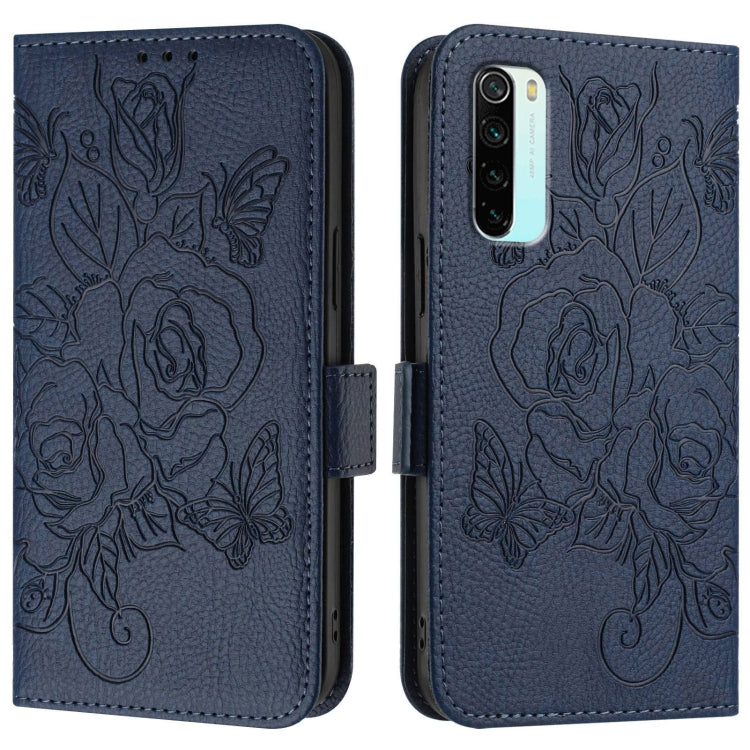 For Redmi Note 8 Embossed Rose RFID Anti-theft Leather Phone Case