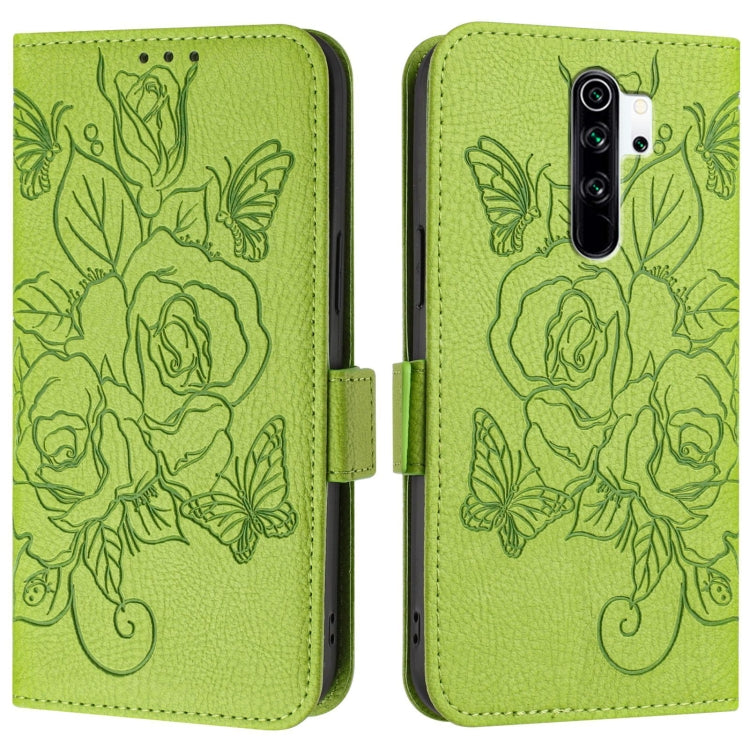 For Redmi Note 8 Pro Embossed Rose RFID Anti-theft Leather Phone Case