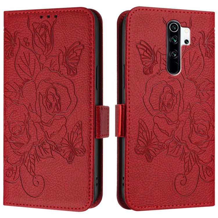 For Redmi Note 8 Pro Embossed Rose RFID Anti-theft Leather Phone Case