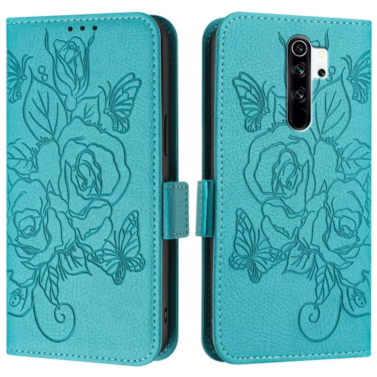 For Redmi Note 8 Pro Embossed Rose RFID Anti-theft Leather Phone Case
