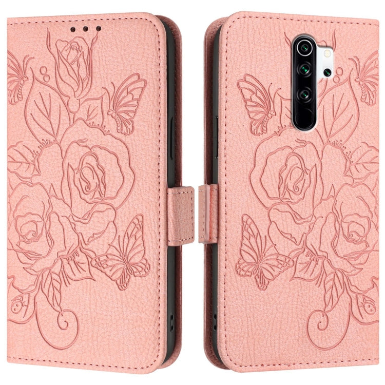 For Redmi Note 8 Pro Embossed Rose RFID Anti-theft Leather Phone Case