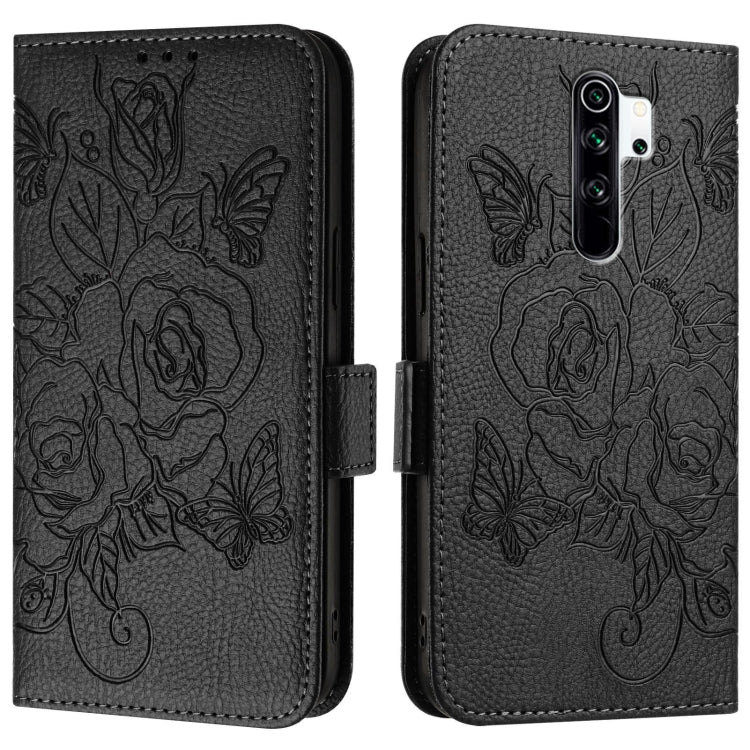 For Redmi Note 8 Pro Embossed Rose RFID Anti-theft Leather Phone Case