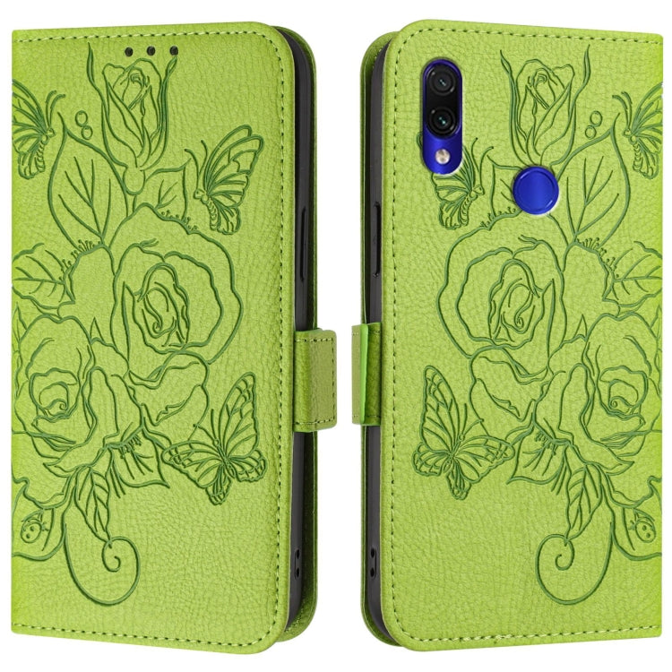 For Redmi Note 7 / 7 Pro / 7S Embossed Rose RFID Anti-theft Leather Phone Case