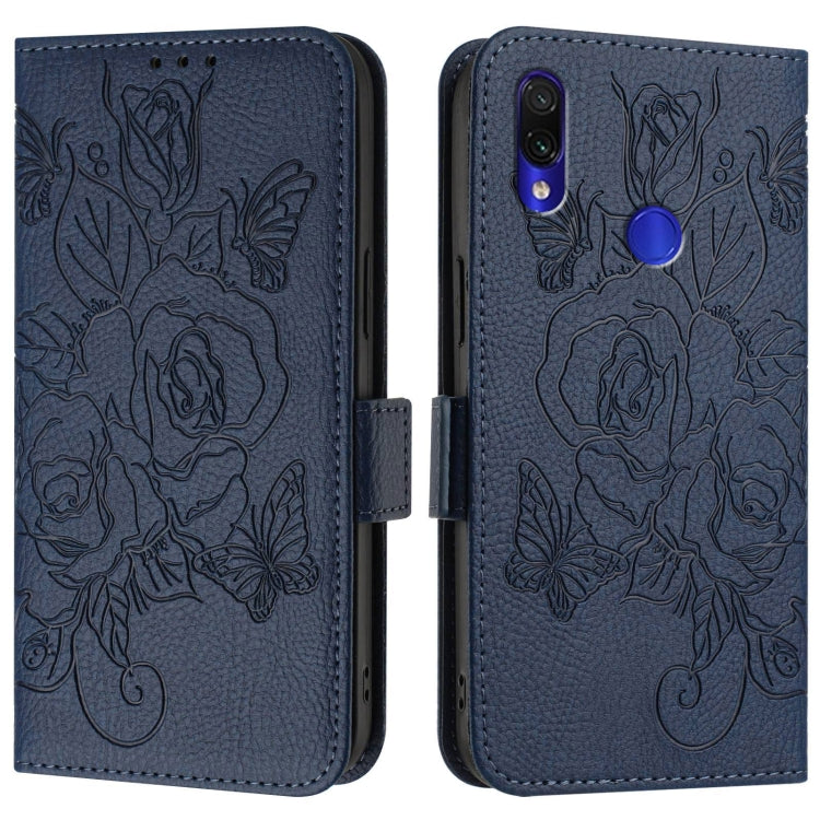 For Redmi Note 7 / 7 Pro / 7S Embossed Rose RFID Anti-theft Leather Phone Case