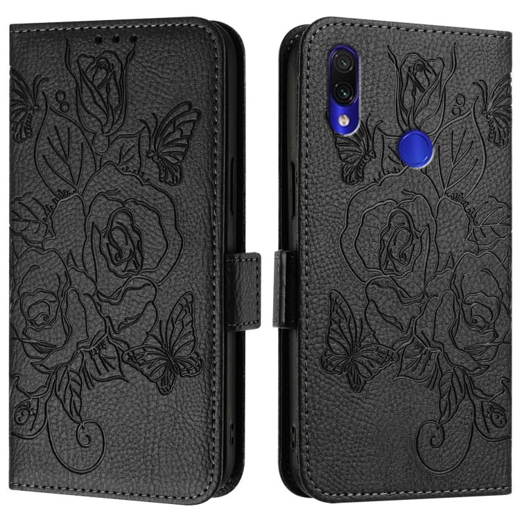 For Redmi Note 7 / 7 Pro / 7S Embossed Rose RFID Anti-theft Leather Phone Case