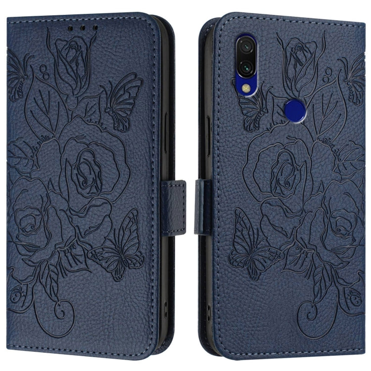 For Redmi 7 Embossed Rose RFID Anti-theft Leather Phone Case
