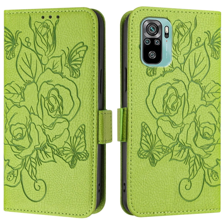 For Redmi Note 11 SE India / Xiaomi Poco M5s Embossed Rose RFID Anti-theft Leather Phone Case