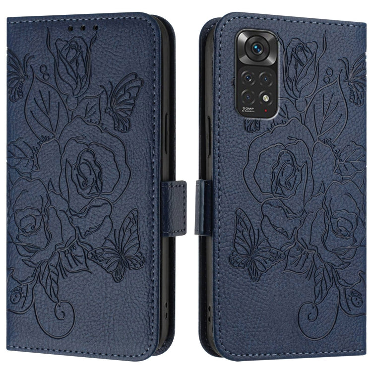 For Redmi Note 11 / 11S / 12S 4G Global Embossed Rose RFID Anti-theft Leather Phone Case