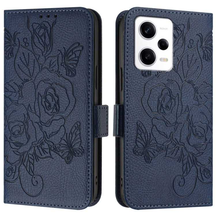 For Redmi Note 12 Explorer Embossed Rose RFID Anti-theft Leather Phone Case