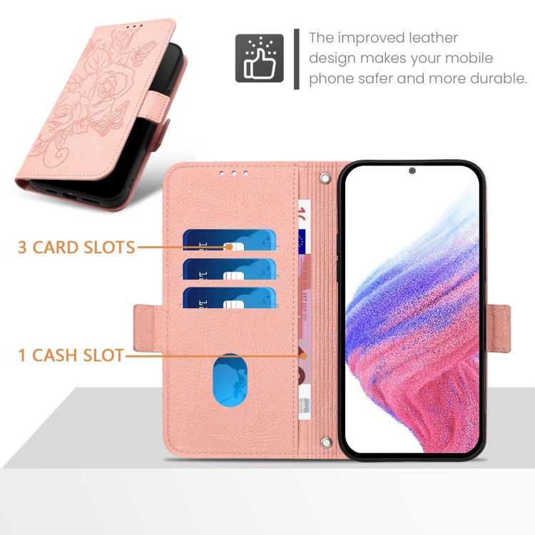 For Redmi Note 12 Pro+ 5G India Embossed Rose RFID Anti-theft Leather Phone Case
