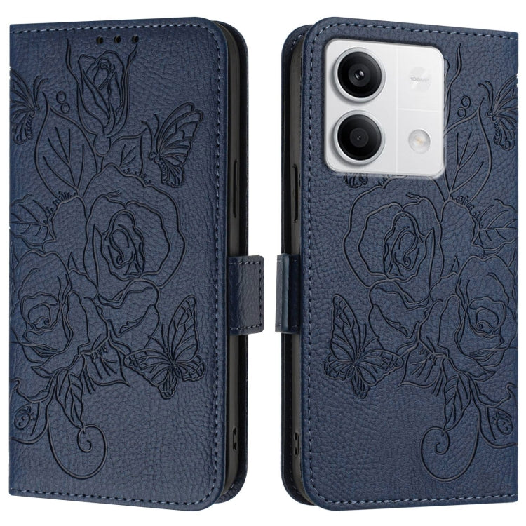 For Redmi Note 13 5G Global Embossed Rose RFID Anti-theft Leather Phone Case