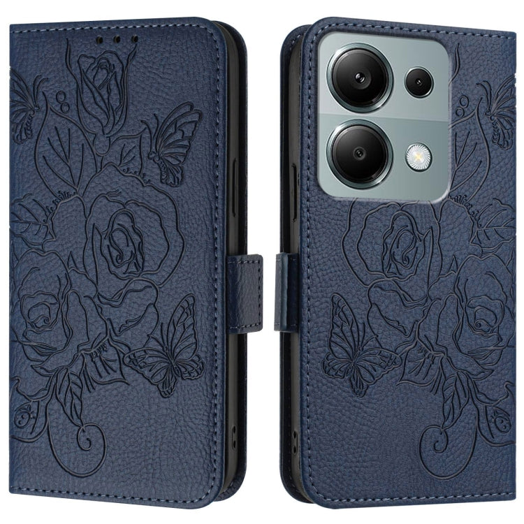 For Redmi Note 13 Pro 4G Global Embossed Rose RFID Anti-theft Leather Phone Case
