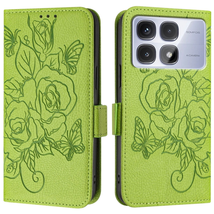 For Redmi K70 Ultra 5G Global Embossed Rose RFID Anti-theft Leather Phone Case