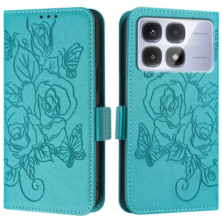 For Redmi K70 Ultra 5G Global Embossed Rose RFID Anti-theft Leather Phone Case