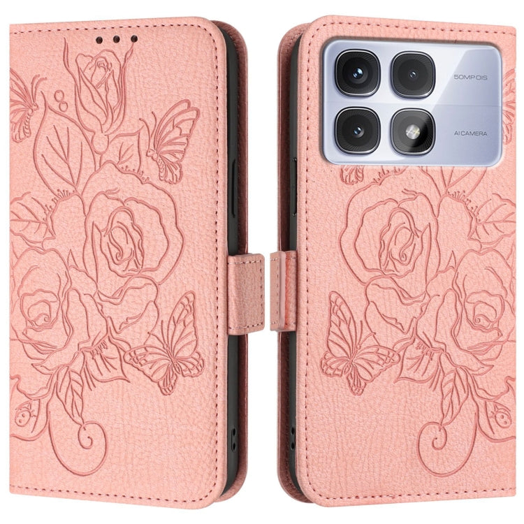 For Redmi K70 Ultra 5G Global Embossed Rose RFID Anti-theft Leather Phone Case