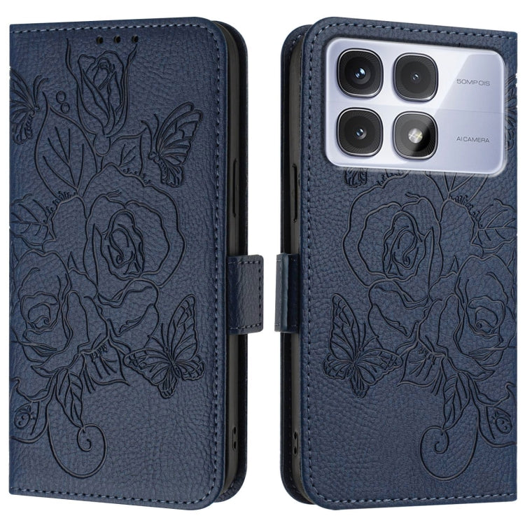 For Redmi K70 Ultra 5G Global Embossed Rose RFID Anti-theft Leather Phone Case
