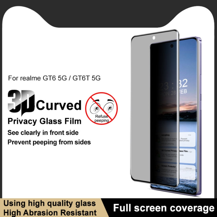 For Realme GT Neo6 5G imak 3D Curved HD Full Screen Anti-spy Tempered Glass Protective Film