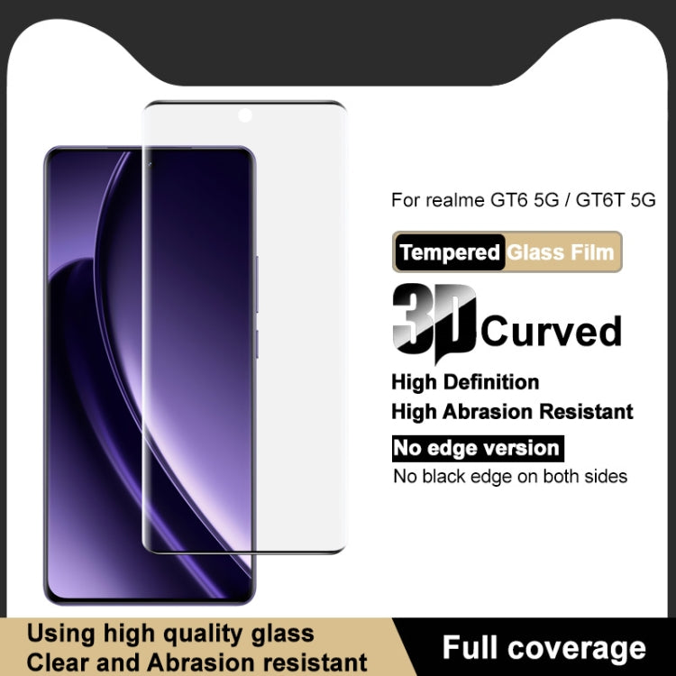For Realme GT 6 5G Global imak No Edge Version 3D Curved Full Screen Tempered Glass Film