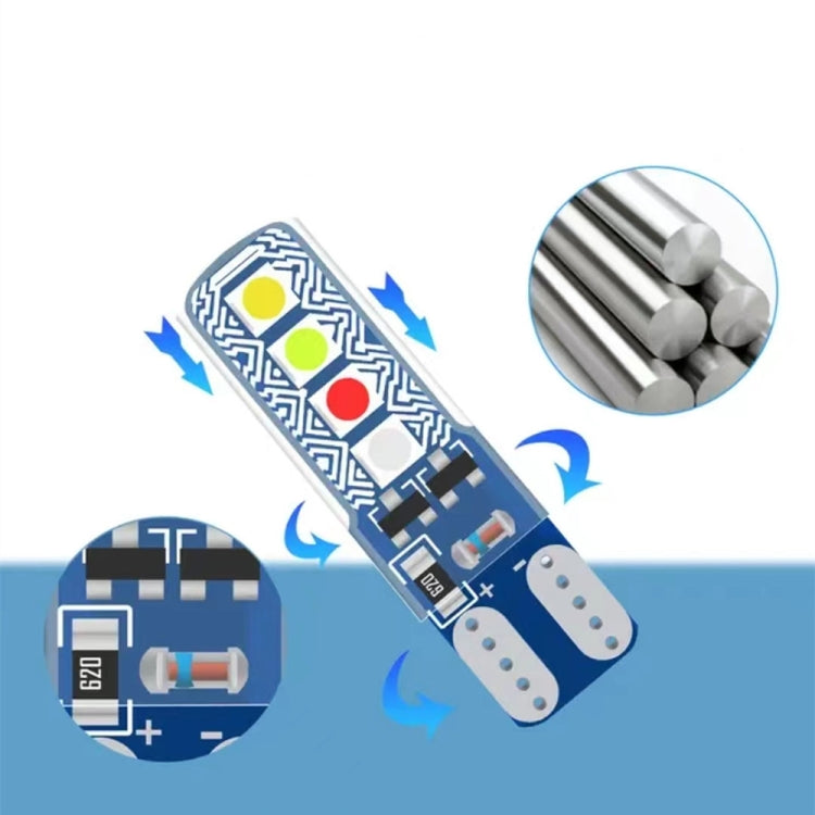 4pcs/Pack T10 3030 Lamp Beads 8SMD Car Clearance Lights License Plate Light