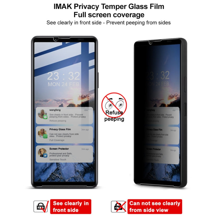 For Sony Xperia 10 VI imak HD Full Screen Privacy Tempered Glass Protective Film