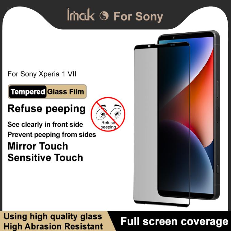 For Sony Xperia 1 VII imak HD Full Screen Privacy Tempered Glass Protective Film