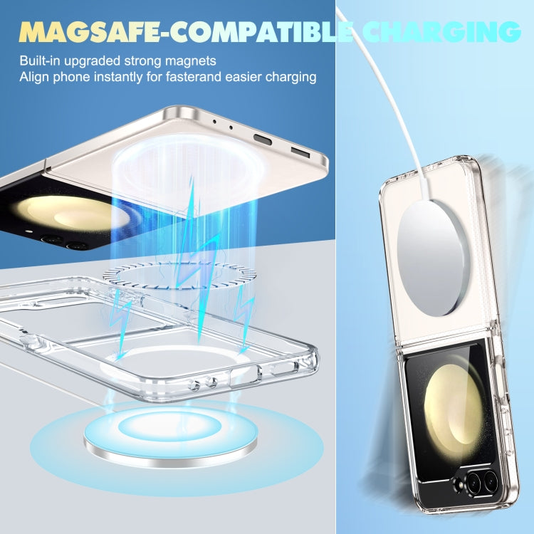 For Samsung Galaxy Z Flip5 5G MagSafe Transparent Shockproof PC Folding Phone Case