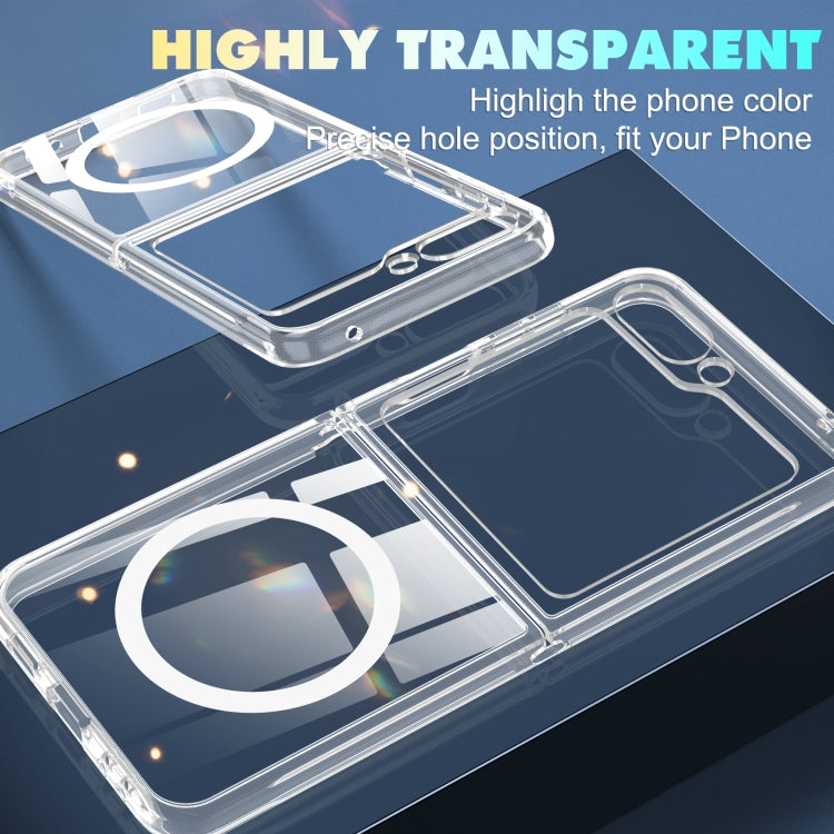 For Samsung Galaxy Z Flip5 5G MagSafe Transparent Shockproof PC Folding Phone Case