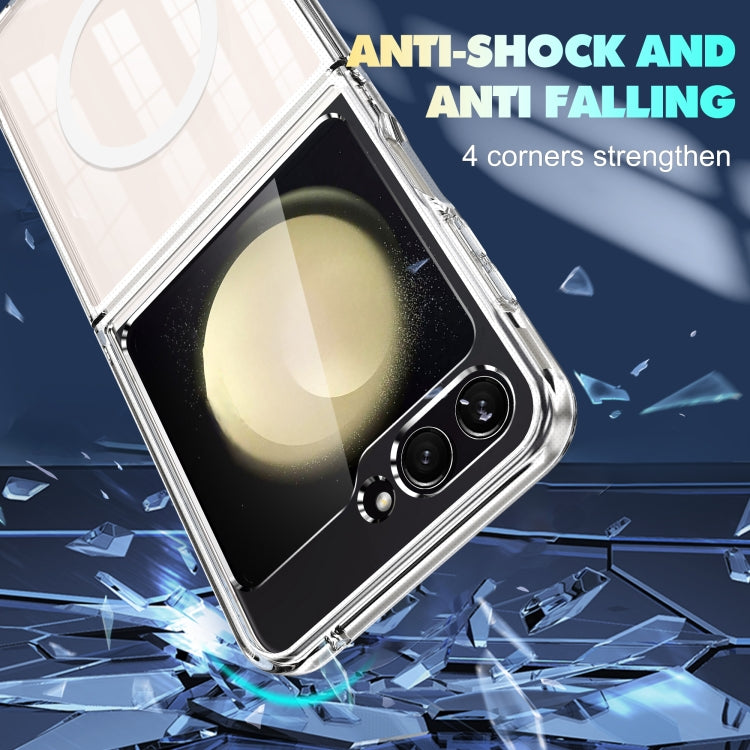 For Samsung Galaxy Z Flip5 5G MagSafe Transparent Shockproof PC Folding Phone Case