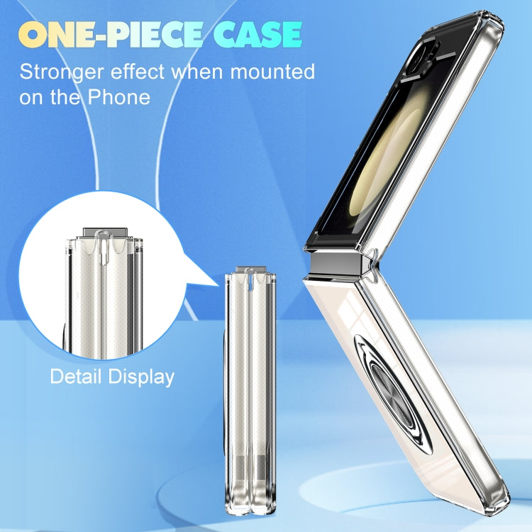 For Samsung Galaxy Z Flip3 5G MagSafe Transparent PC Folding Phone Case with Ring Holder
