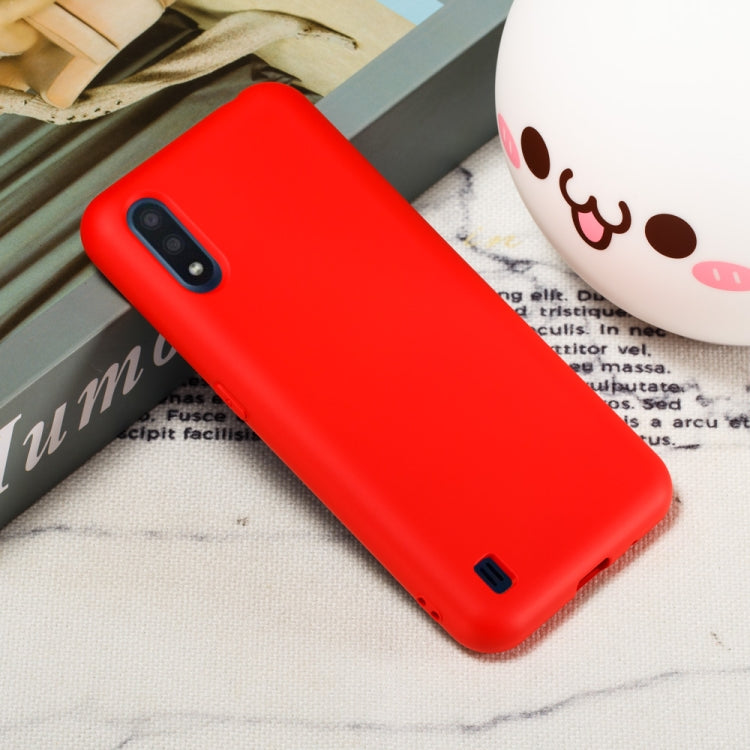 For Samsung Galaxy M01 Solid Color Liquid Silicone Shockproof Full Coverage Mobile Phone Protective Case