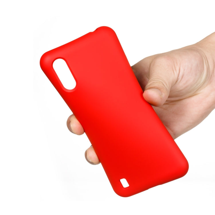 For Samsung Galaxy M01 Solid Color Liquid Silicone Shockproof Full Coverage Mobile Phone Protective Case