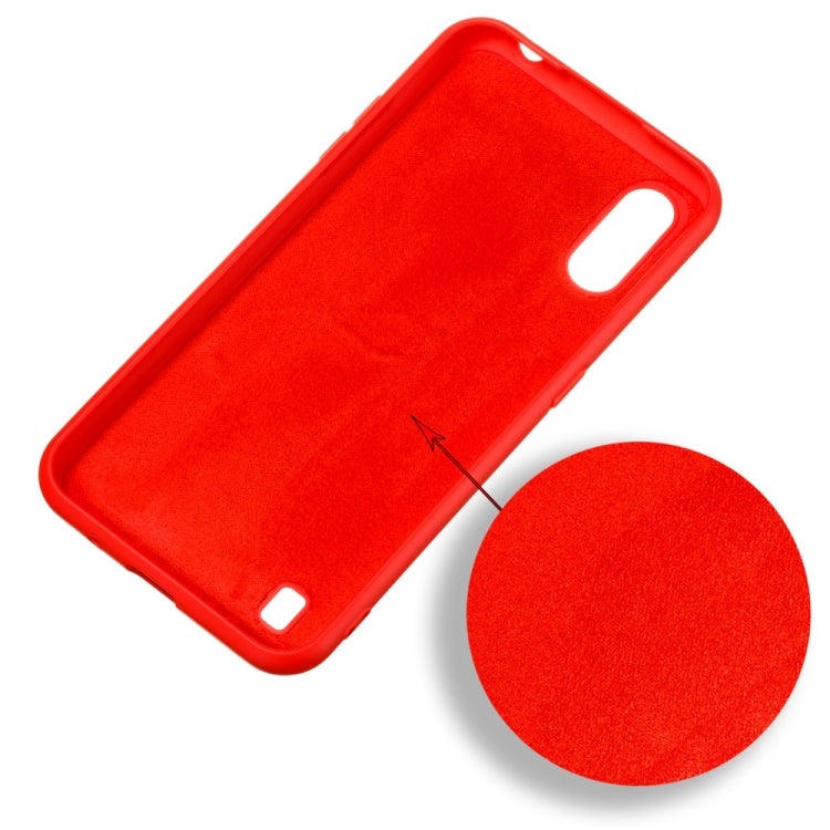 For Samsung Galaxy M01 Solid Color Liquid Silicone Shockproof Full Coverage Mobile Phone Protective Case