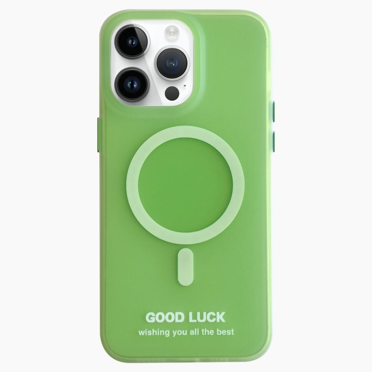 For iPhone 14 Pro Double-Layer Frosted IMD Macaron Color MagSafe Phone Case