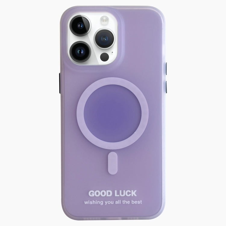 For iPhone 14 Pro Max Double-Layer Frosted IMD Macaron Color MagSafe Phone Case