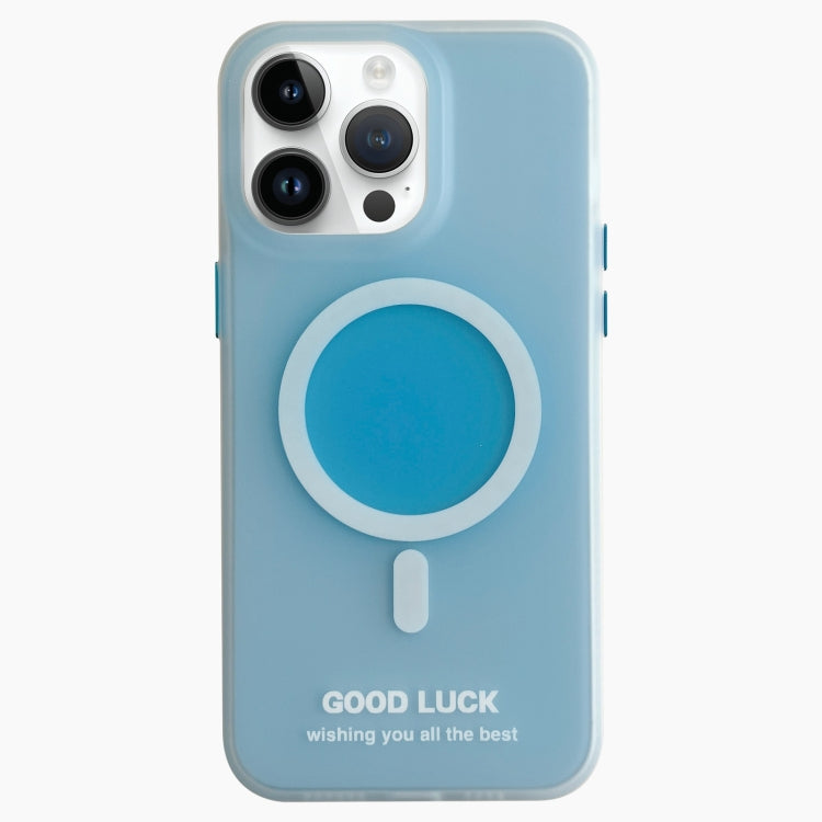 For iPhone 14 Pro Max Double-Layer Frosted IMD Macaron Color MagSafe Phone Case