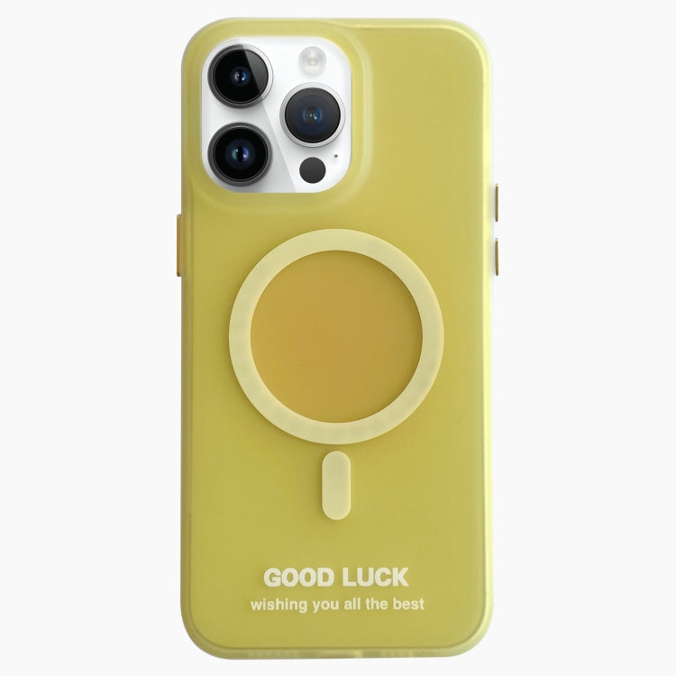 For iPhone 13 Pro Max Double-Layer Frosted IMD Macaron Color MagSafe Phone Case