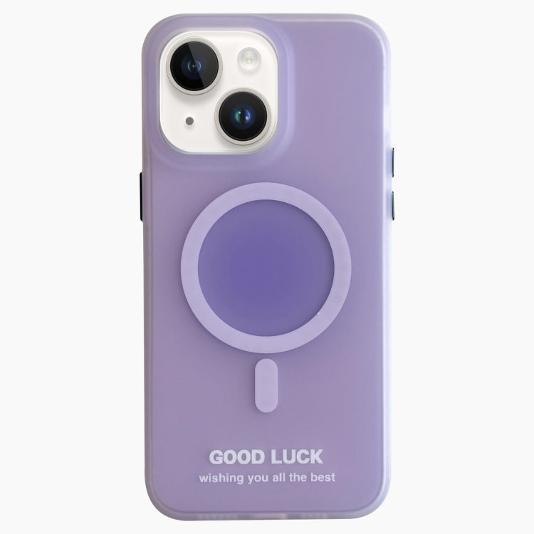 For iPhone 13 Double-Layer Frosted IMD Macaron Color MagSafe Phone Case