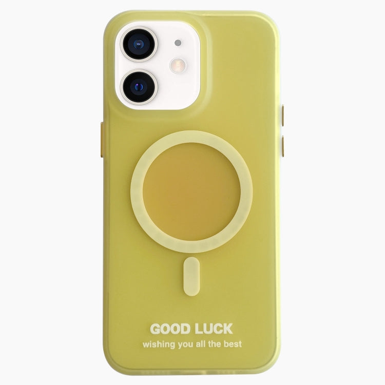 For iPhone 11 Double-Layer Frosted IMD Macaron Color MagSafe Phone Case