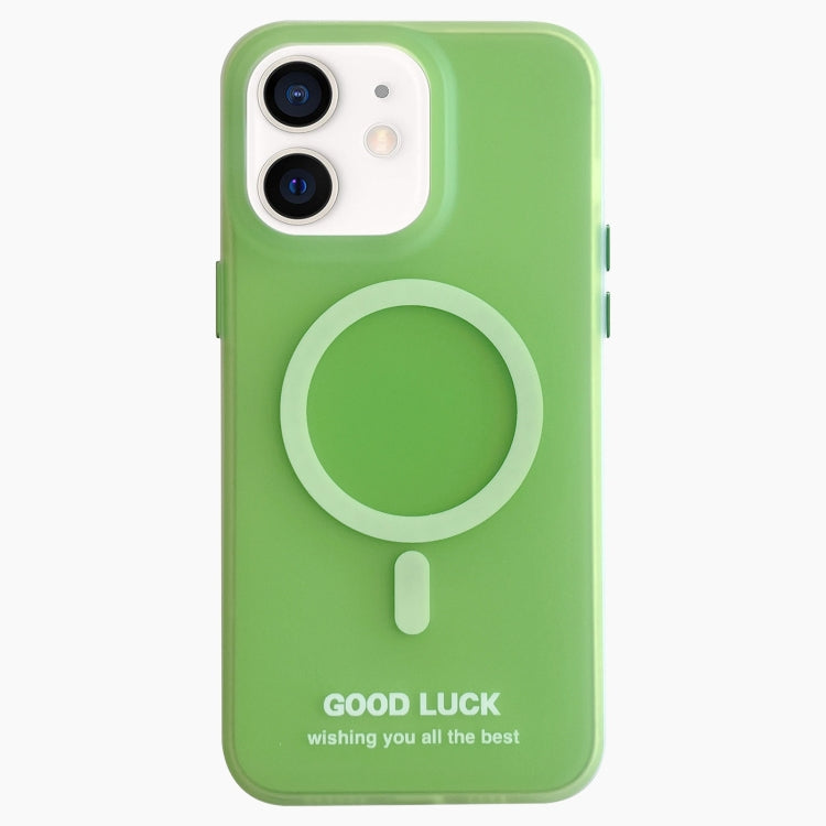 For iPhone 11 Double-Layer Frosted IMD Macaron Color MagSafe Phone Case