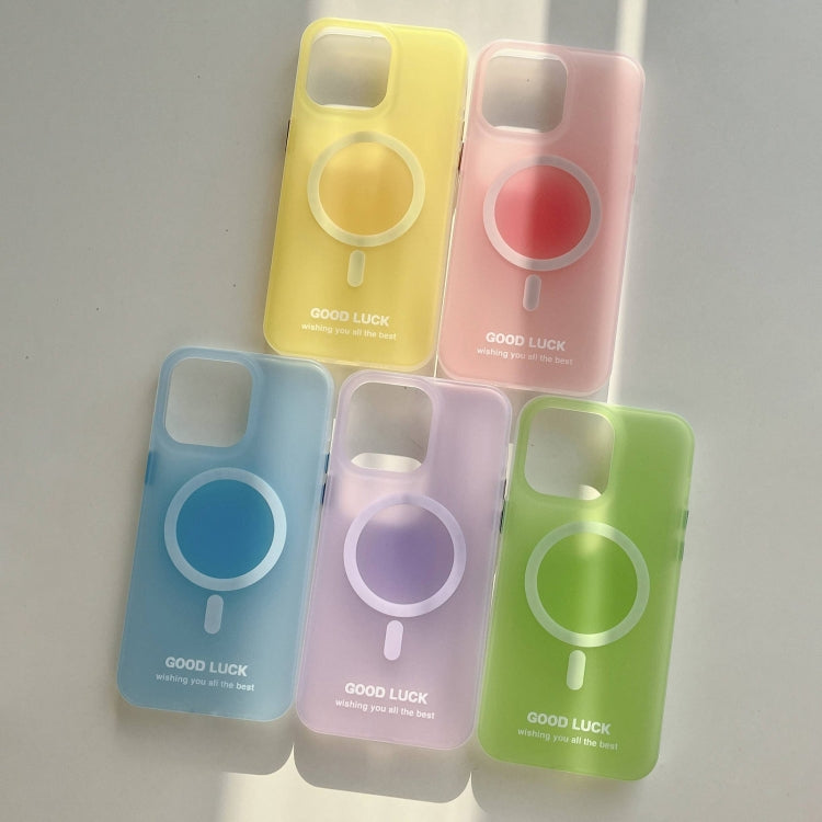 For iPhone 14 Pro Max Double-Layer Frosted IMD Macaron Color MagSafe Phone Case