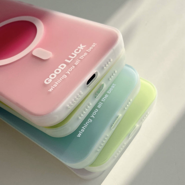 For iPhone 13 Pro Double-Layer Frosted IMD Macaron Color MagSafe Phone Case